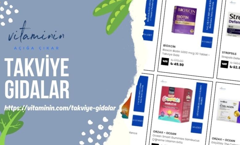 Takviye gıdalar Multivitaminler Efervesan Vitaminler Vitaminler Çocuklar için besin takviyesi Pastiller Öksürük Şurupları Kolajenler Amino Asitler Koenzim Q10 Mineraller Omega 3 Balık Yağı Probiyotik Takviye edici gıdalar