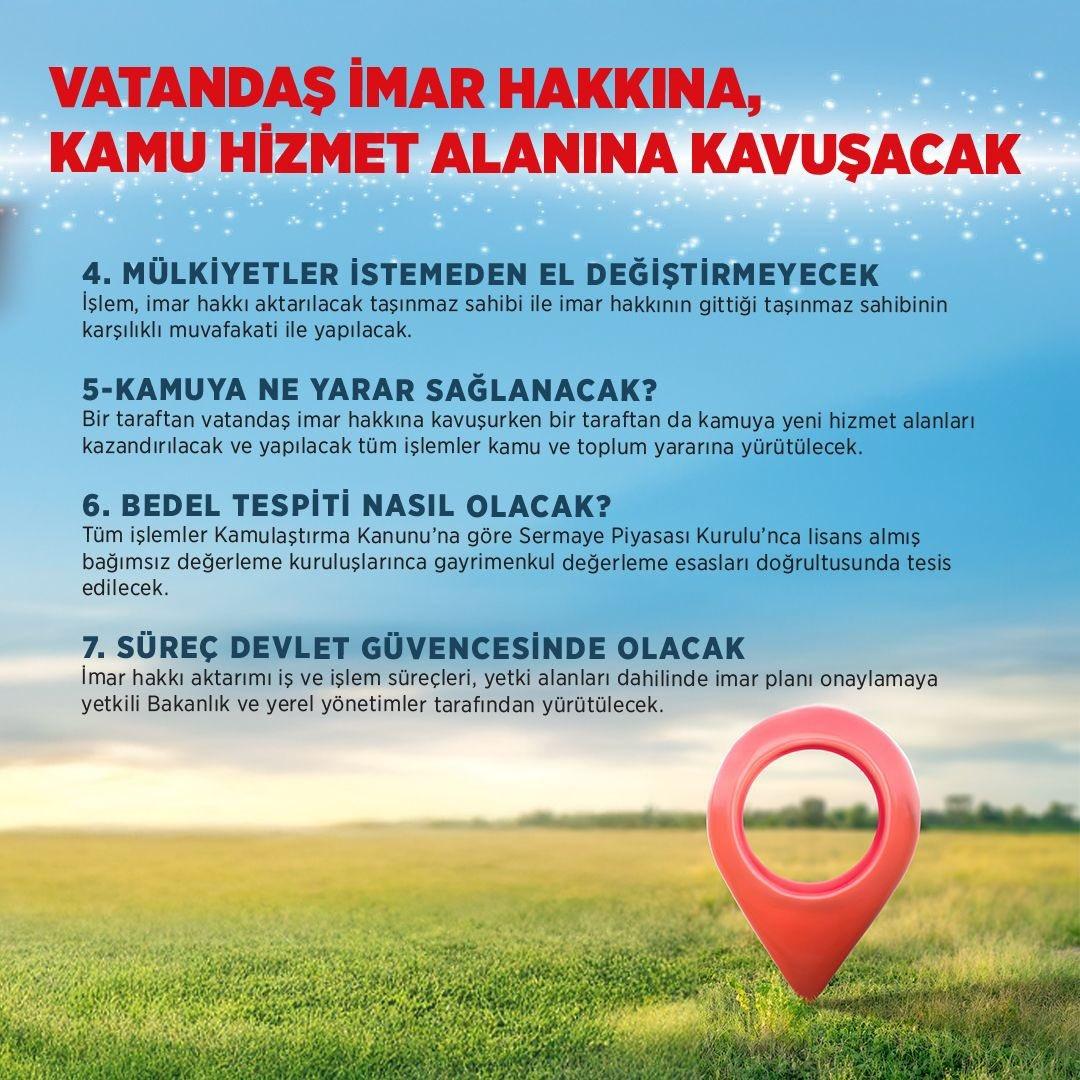 Parseli Kamu Hizmeti Alanına katılan vatandaşlara imar haklarının transferi kolaylığı! Bakan Kurumu: 